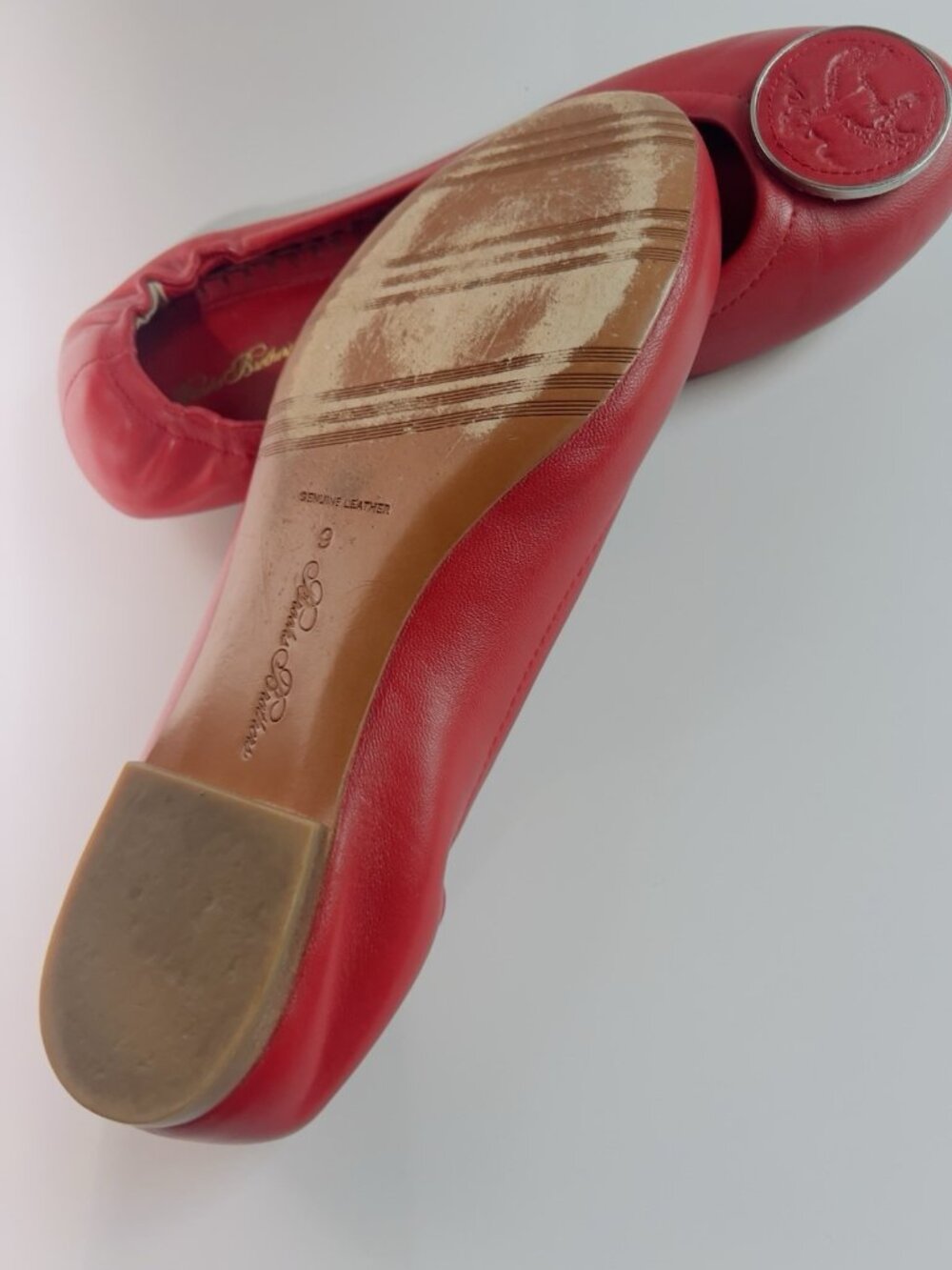 Brooks Brothers Red Leather Ballet Flats Women’s Size 9 Slip On Shoes - Picture 12 of 16